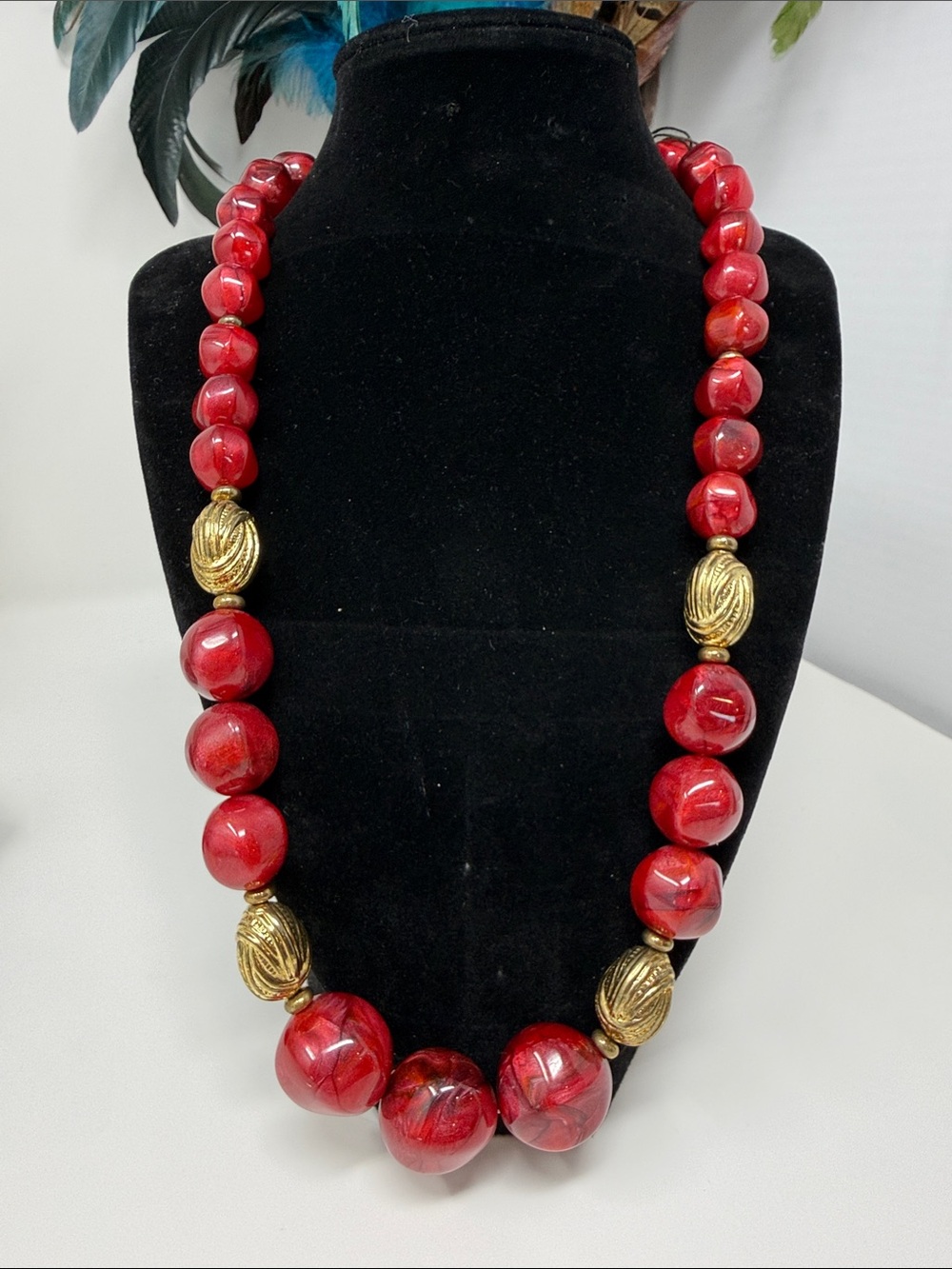 Vintage Lucite Chunky Statement Necklace
